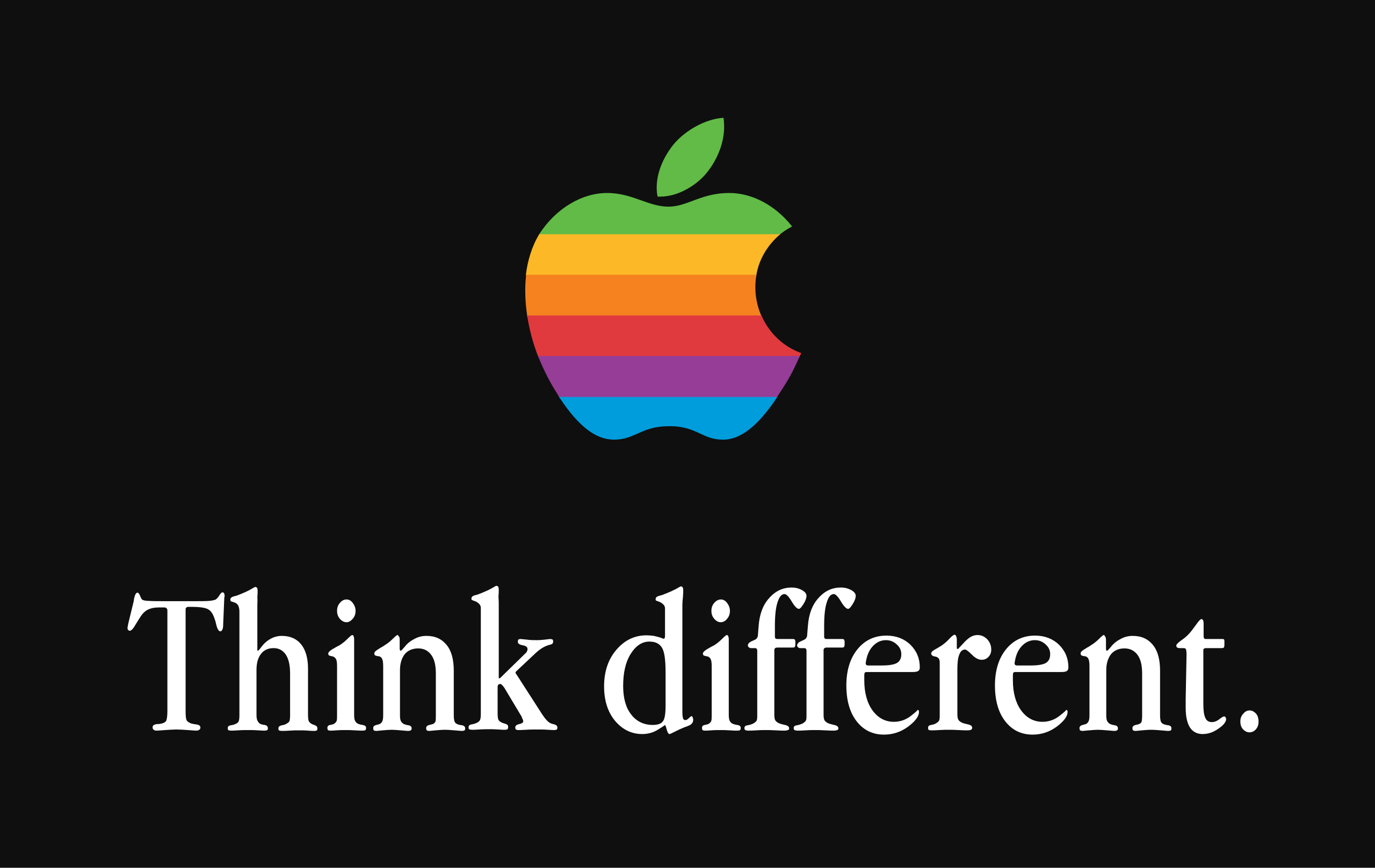 Logo Apple Think different, con l'uso del font Garamond