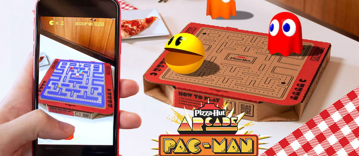 Immagine del packaging di Pizza Hut ispirato a Pac-Man