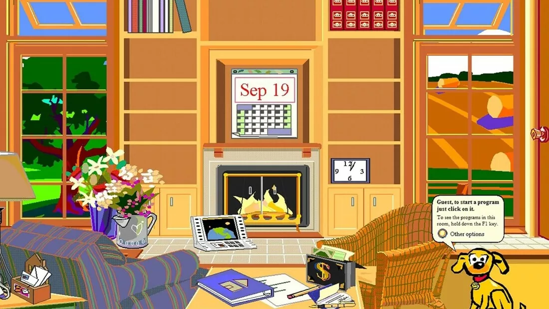 Schermata di Microsoft Bob: l'inizio del Comic Sans