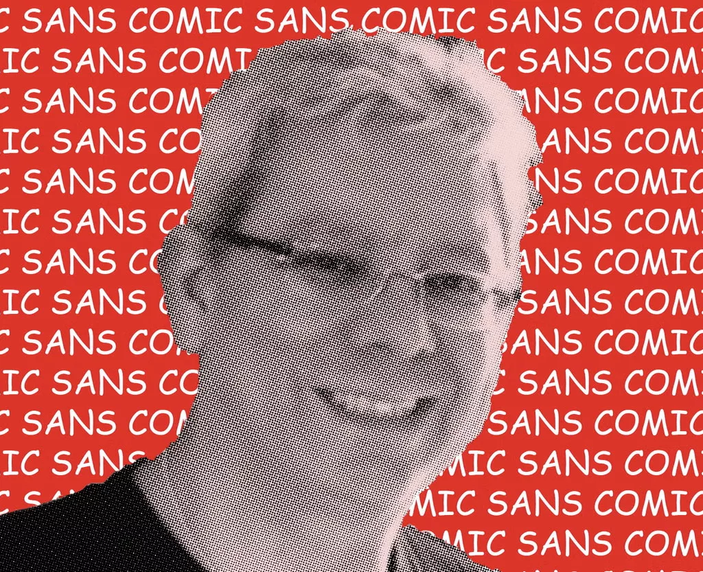 Immagine con il creatore del Comic Sans Vincent Connare