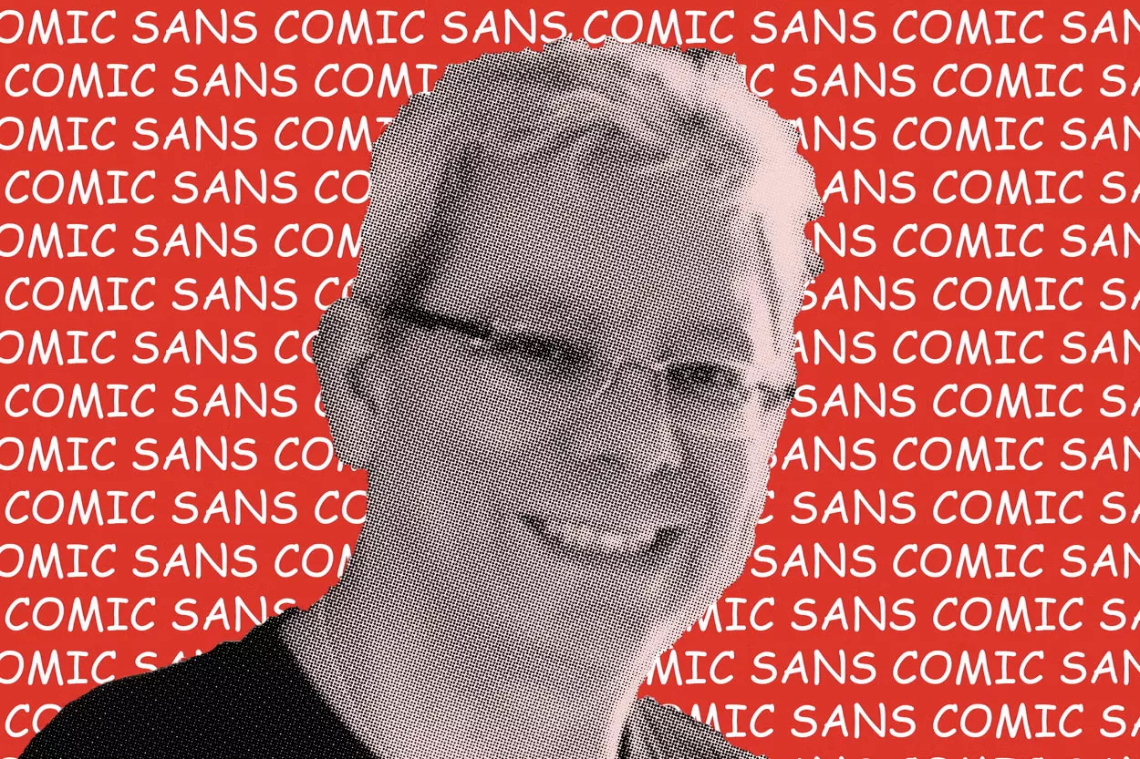 Immagine con il creatore del Comic Sans Vincent Connare