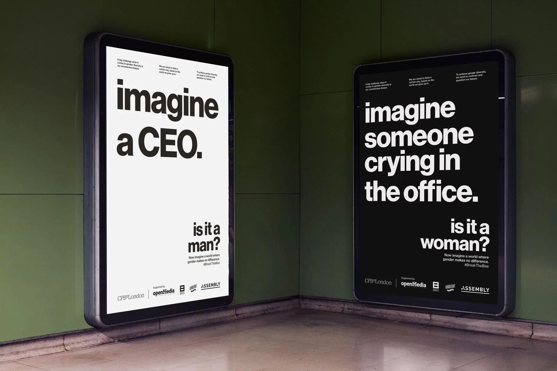 Serie di poster della campagna 'Imagine' ideata da Forsman & Bodenfors nel 2022 per la Giornata Internazionale della Donna.